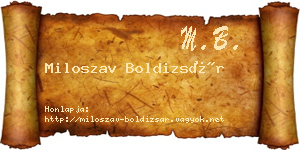 Miloszav Boldizsár névjegykártya